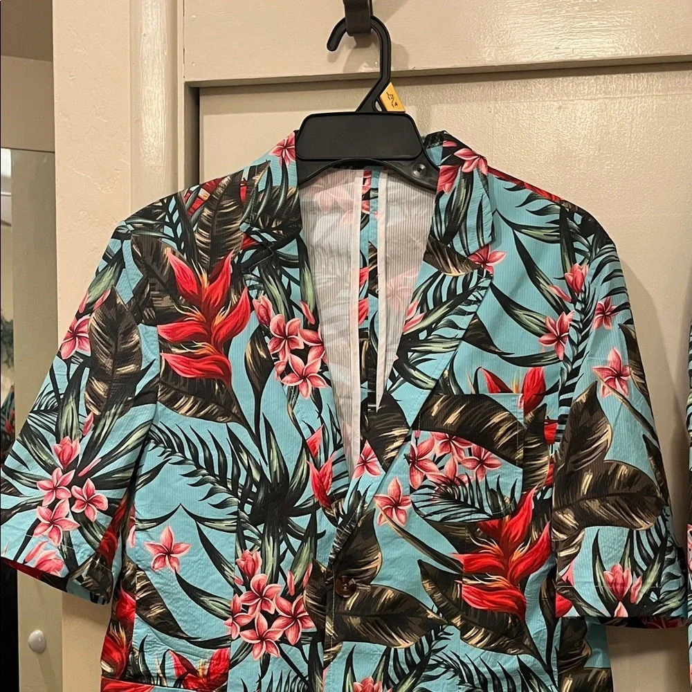 Cloud Style NWOT Tropical Floral Men's Bermuda Shorts Suit Set Medium